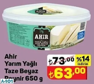 AHİR YARIM YAĞLI TAZE BEYAZ PEYNİR